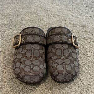 Coach Women’s Archival Signature Hardware Jacquard Buckle Logo Clogs